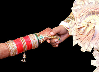 Bride & Groom Hand's Together in Indian Wedding