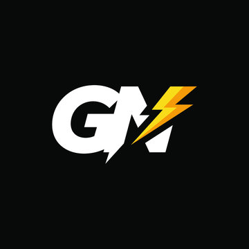 Initial Letter GN with Lightning