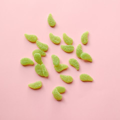 Flat lay image of sweets/lollies/candies. Perfect for lolly shop, candy shop, sweets shop.