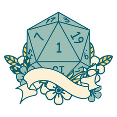 natural one d20 dice roll illustration