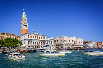 Fototapeta na wymiar Venice, Italy - Monumental iconic scenery and buildings of Venice along the canals 