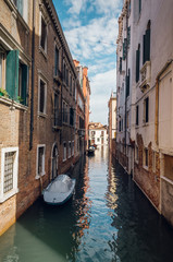 Fototapeta na wymiar Sep 20/2017 Peaceful corner at Venice canal, Italy