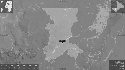 Koulikoro, Mali - composition. Grayscale