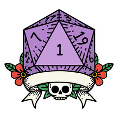 natural one d20 dice roll illustration