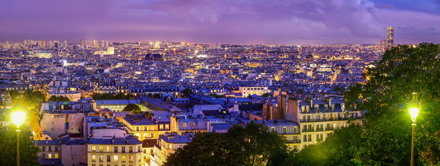 Paris, France - From hilltop Montmartre, at the steps to Basilica Sacré-Cœur, you have an amazing...