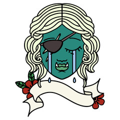 crying orc rogue character face illustration