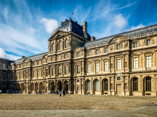 Fototapeta na wymiar Paris, France - Beautiful scenery on Parisian streets and historical central. Inside world class museum where global art treasures reside