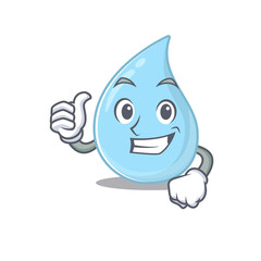 Raindrop cartoon character design making OK gesture
