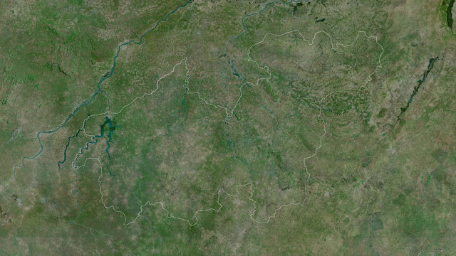 Sikasso, Mali - outlined. Satellite