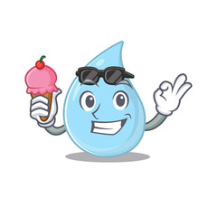 Cartoon design concept of raindrop having an ice cream