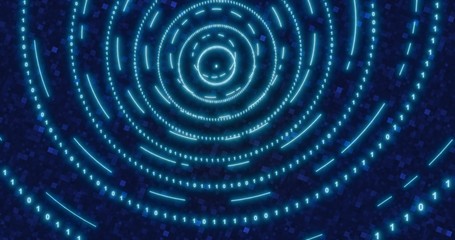 Neon Digital binary tunnel. background for network, big data, data center, digital event.