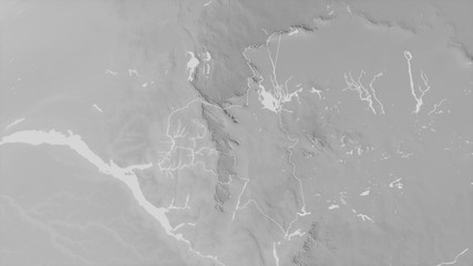 Assaba, Mauritania - outlined. Grayscale