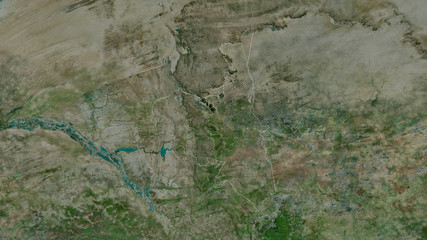 Assaba, Mauritania - outlined. Satellite