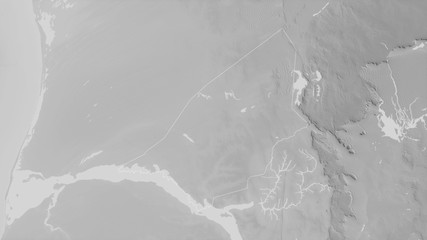 Brakna, Mauritania - outlined. Grayscale