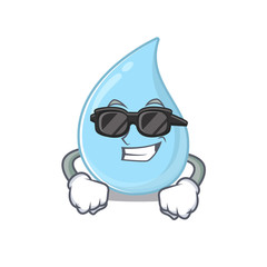 Cool raindrop cartoon character wearing expensive black glasses