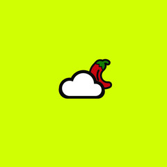 a combination of chillies and clouds, forming a unique and elegant chili logo.