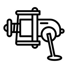 Spinning reel icon. Outline spinning reel vector icon for web design isolated on white background