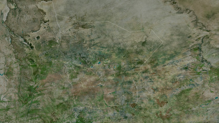 Hodh el Gharbi, Mauritania - outlined. Satellite