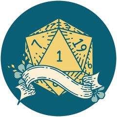 natural one d20 dice roll illustration