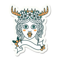 elf druid character face sticker