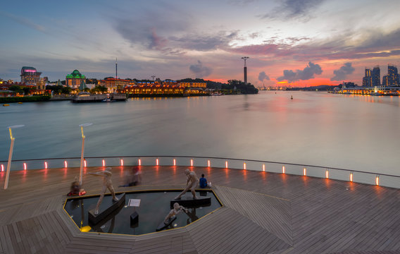 Singapore 2018 Sunset At Sentosa Boardwalk
