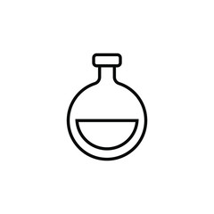 flask icon vector outline design isolated on white background