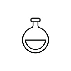 flask icon vector outline design isolated on white background