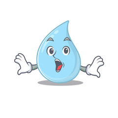 Cartoon design style of raindrop has a surprised gesture