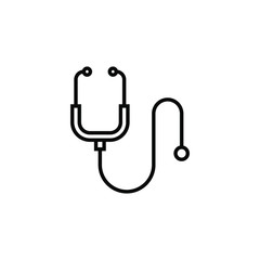 stethoscope icon vector outline design isolated on white background