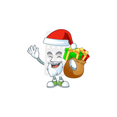 Santa pills Cartoon character design with sacks of gifts