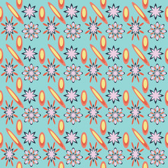 Abstract seamless colorful pattern exotic shapes backgrounds
