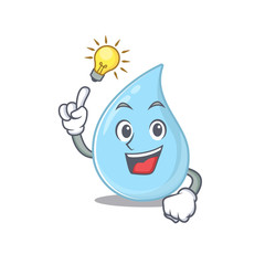 Mascot character design of raindrop with has an idea smart gesture