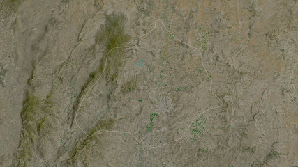 Aguascalientes, Mexico - outlined. Satellite