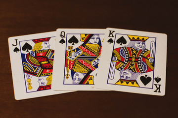 playing cards on the table