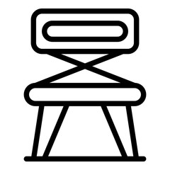 Folded chair icon. Outline folded chair vector icon for web design isolated on white background