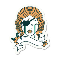 human rogue character face sticker