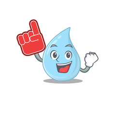 Raindrop presented in cartoon character design with Foam finger