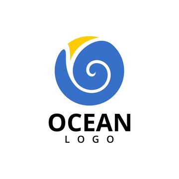 swirl circle ocean logo template