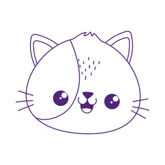 kawaii cute cat face cartoon isolated icon