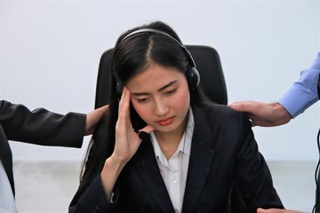 Business women stress from unemployment layoff effect economic financial crisis from COVID-19 Coronavirus