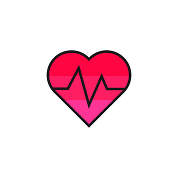 cardiogram icon vector filled outline design isolated on white background