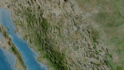 Chihuahua, Mexico - outlined. Satellite
