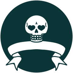 icon with banner of a skull