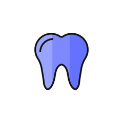 tooth icon vector filled outline design isolated on white background