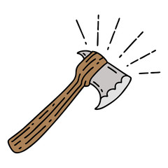 traditional tattoo style hatchet axe