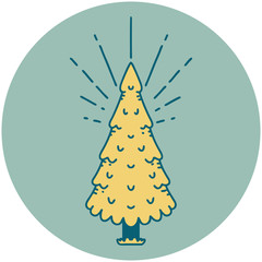 icon of tattoo style pine tree