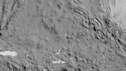 Guanajuato, Mexico - outlined. Grayscale