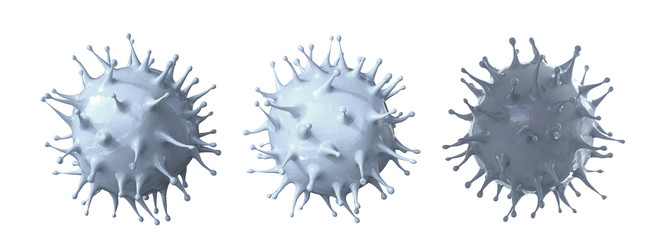 white coronavirus cell or covid-19 cell
