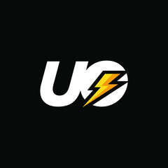Initial Letter UO with Lightning