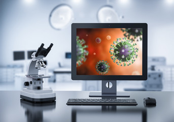 covid-19 cells in laboratory